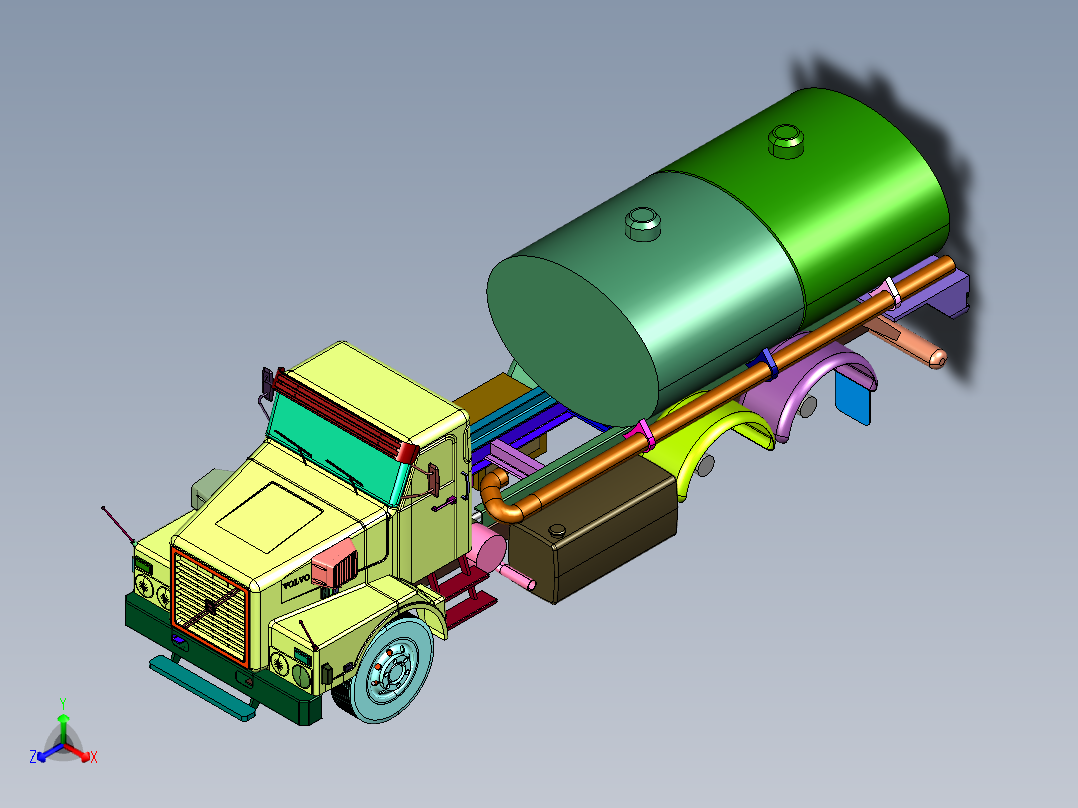 重型补给卡车正等轴测图
