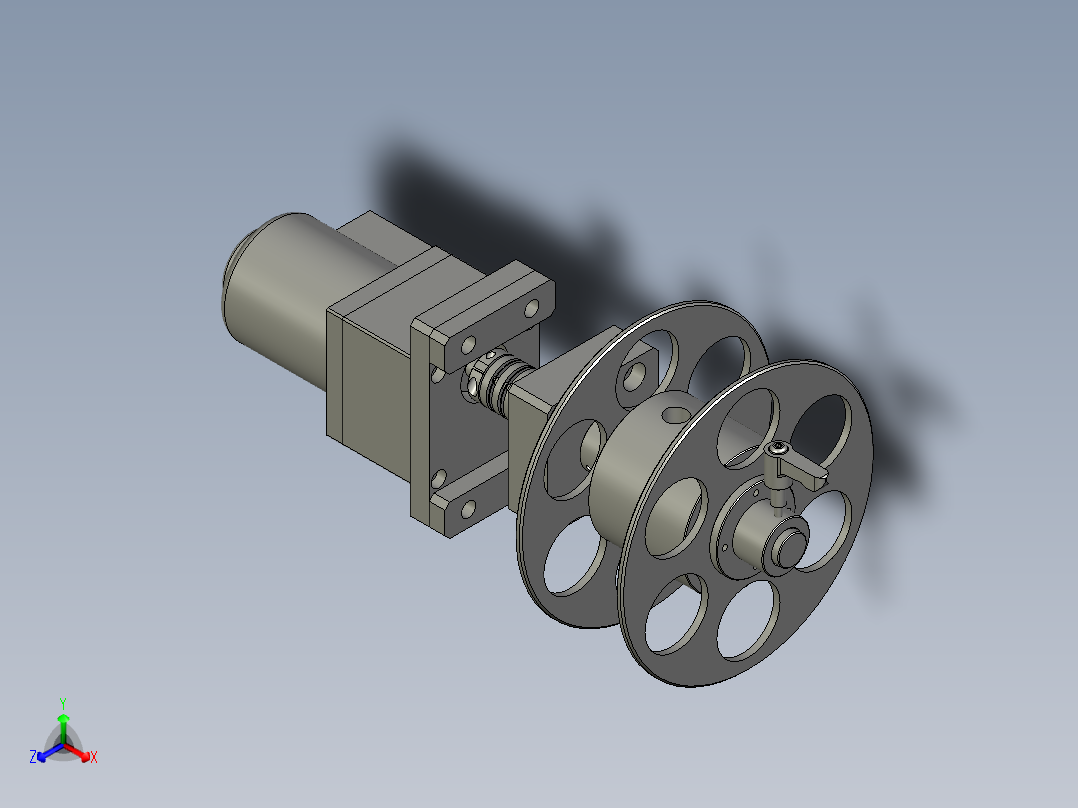 贴膜卷放膜结构正等轴测图