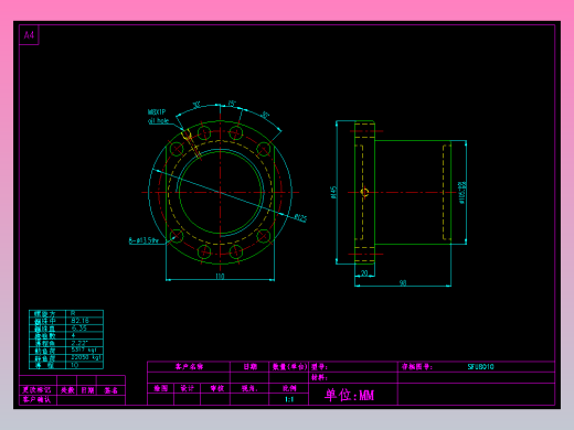 SFU8010滚珠花健、支撑座、滚珠丝杠、交叉导轨、直线模组.dwg