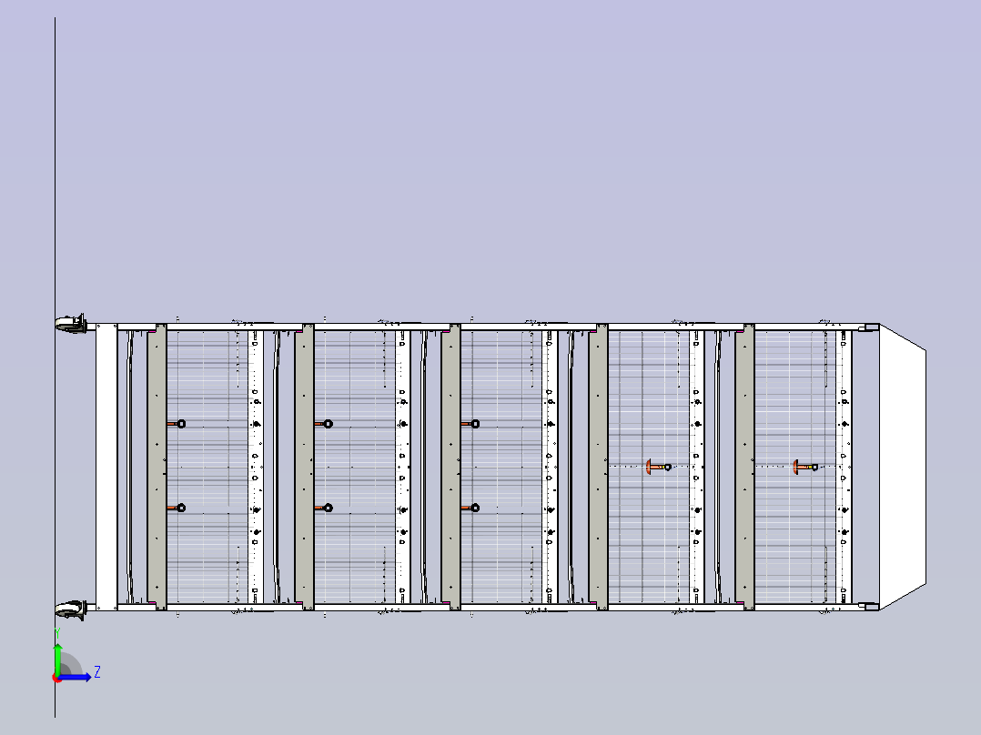 移动式动物饲养笼左视图