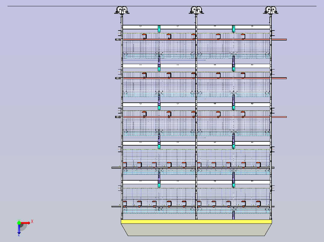 移动式动物饲养笼俯视图