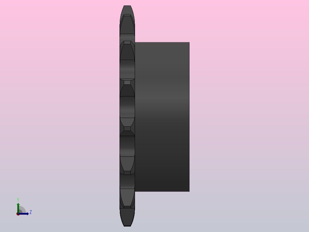 直孔链轮05B型_15-05B-1左视图