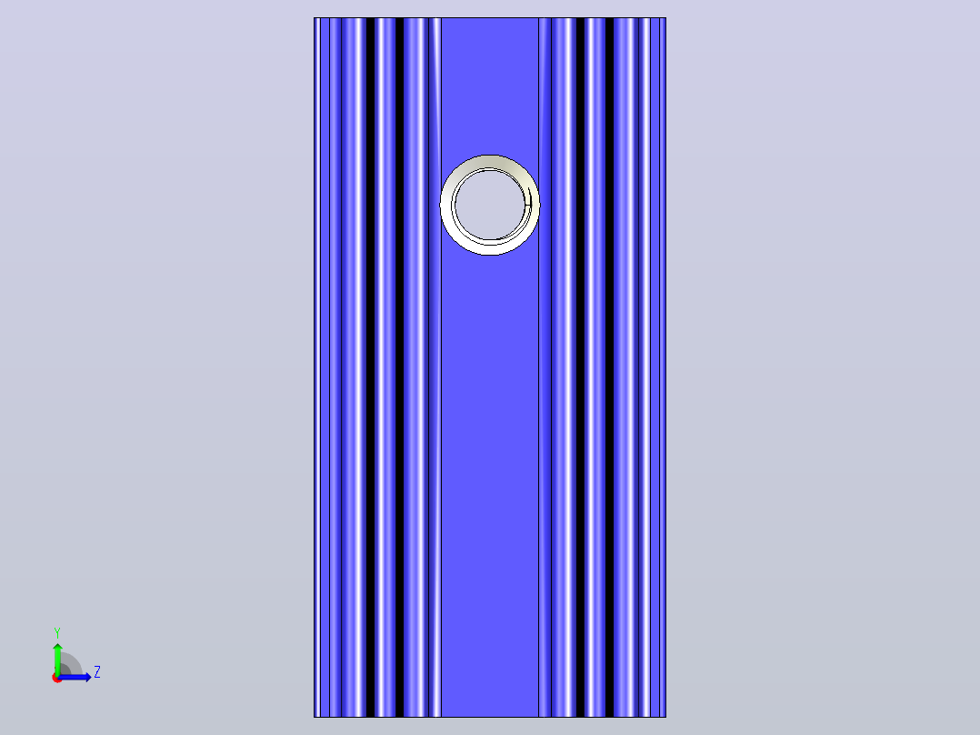 蓝色散热器尺寸25 x 12 6 x 6 5 mm孔18 3mm左视图
