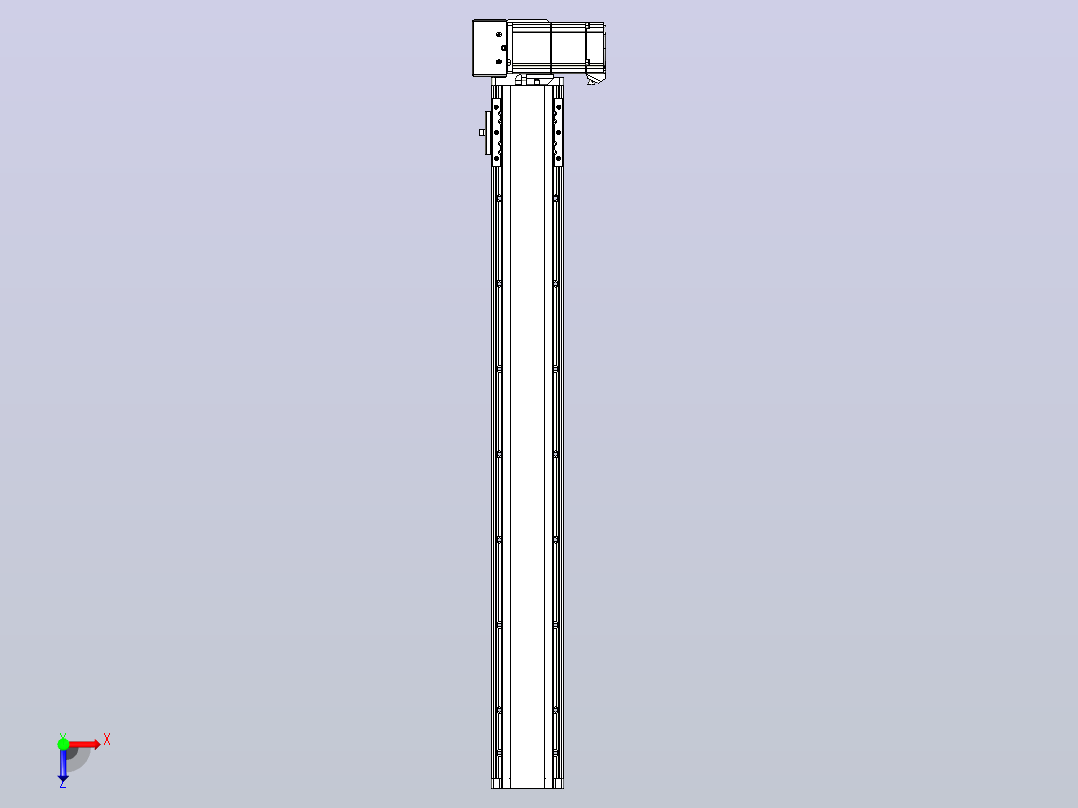 皮带直线轴半封闭可选导轨TPA-HNB-85D-90-L650-RU-C-P20-N3俯视图