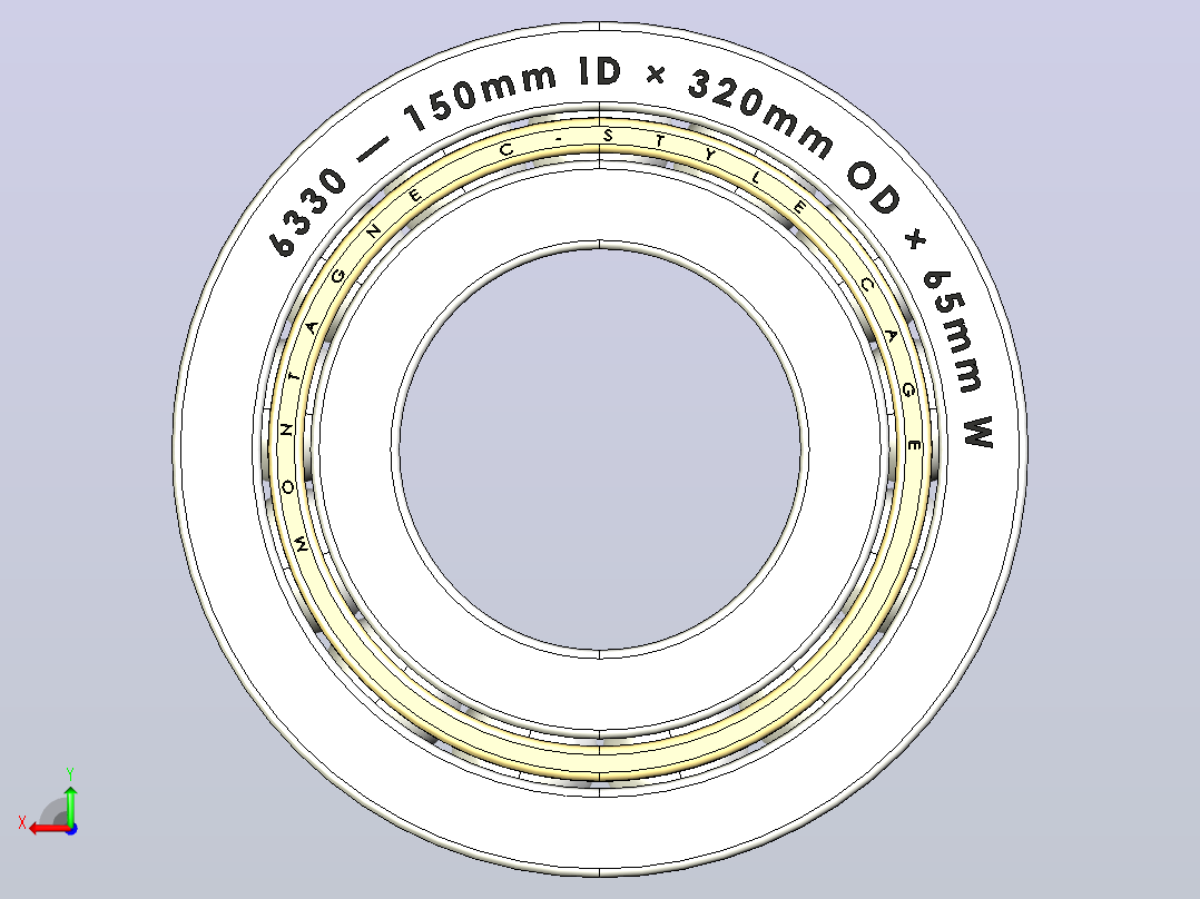 完整的公制6300开放式轴承库solidworks和Step模型11后视图