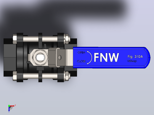 FNW-FNW311ASWJ三片式内螺纹球阀俯视缩略图
