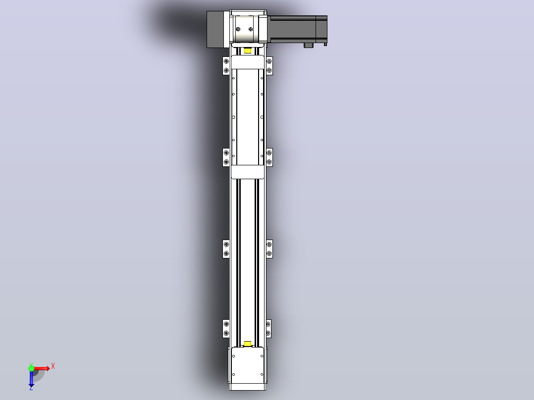 DMEB80L-LUCR欧规同步带模组直线模组（电机左上折）[DMEB80L-L20S350-DT400-C2U-LUCR]俯视图