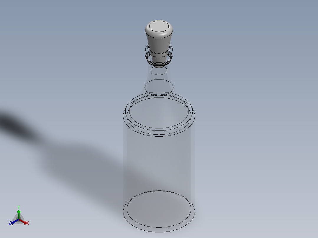 玻璃瓶配木塞主视图