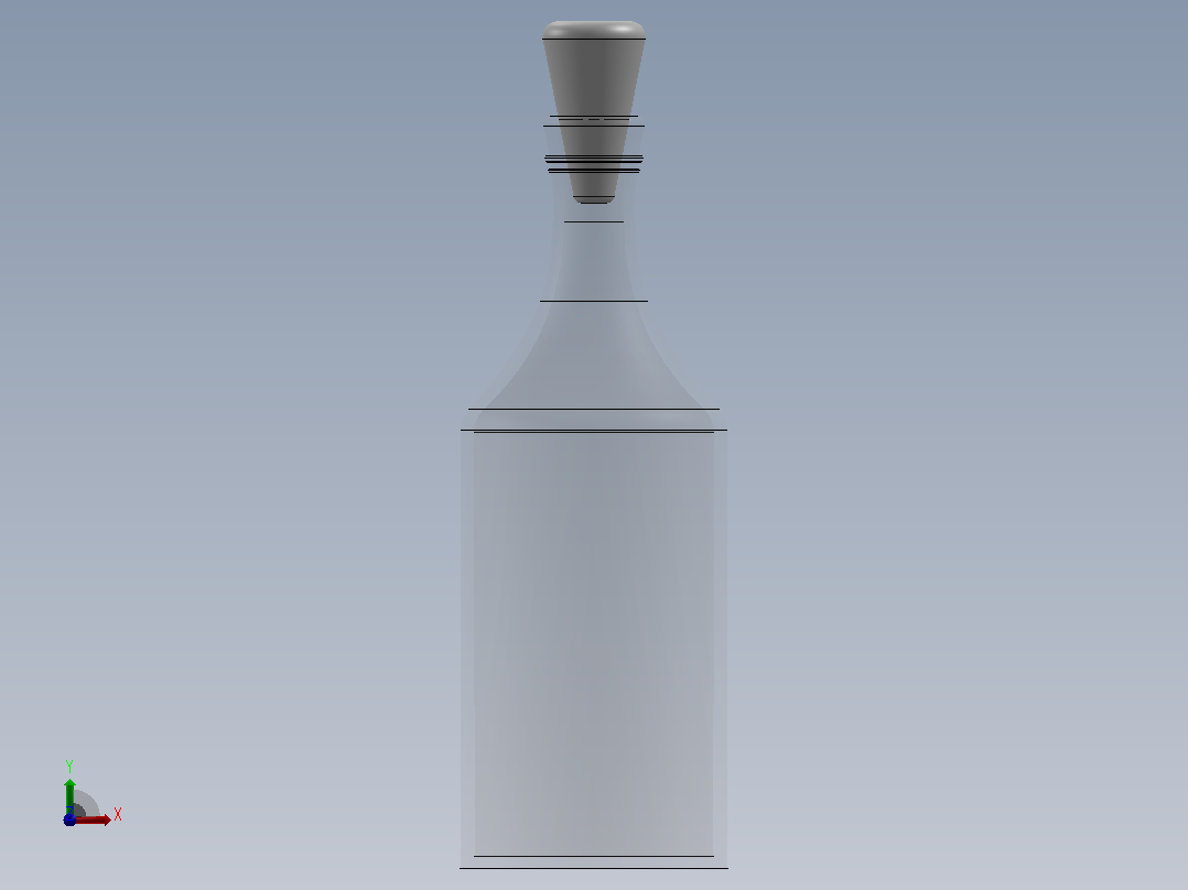 玻璃瓶配木塞前视图