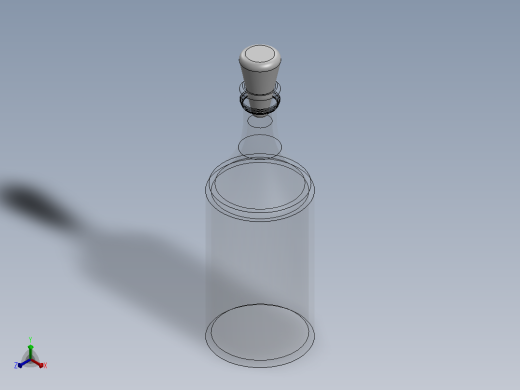 玻璃瓶配木塞正等轴测缩略图