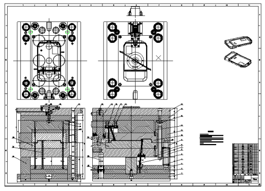 手持移动设备即老年机后盖塑料模具设计缩略图