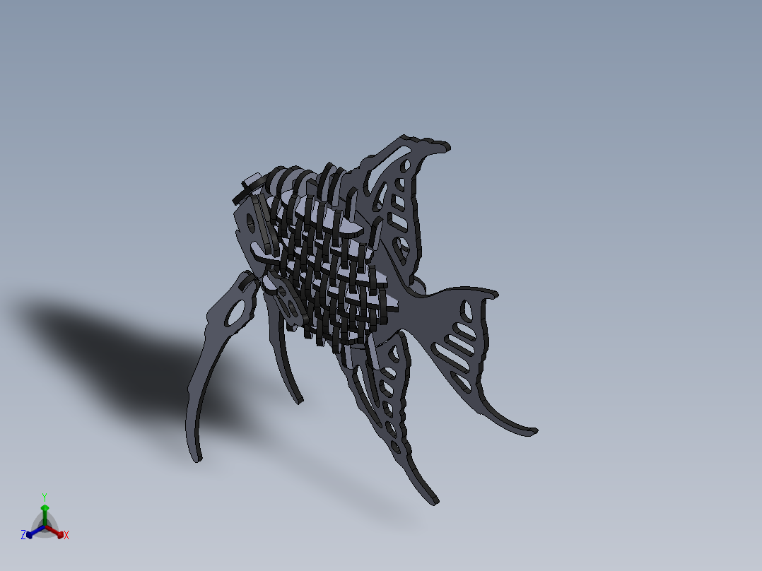 小钓鱼拼装模型激光切割3D图纸 Solidworks2018设计 附STP IGS等