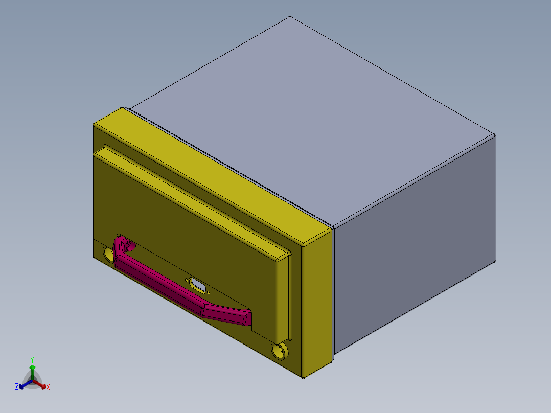 汽车电瓶盒正等轴测图