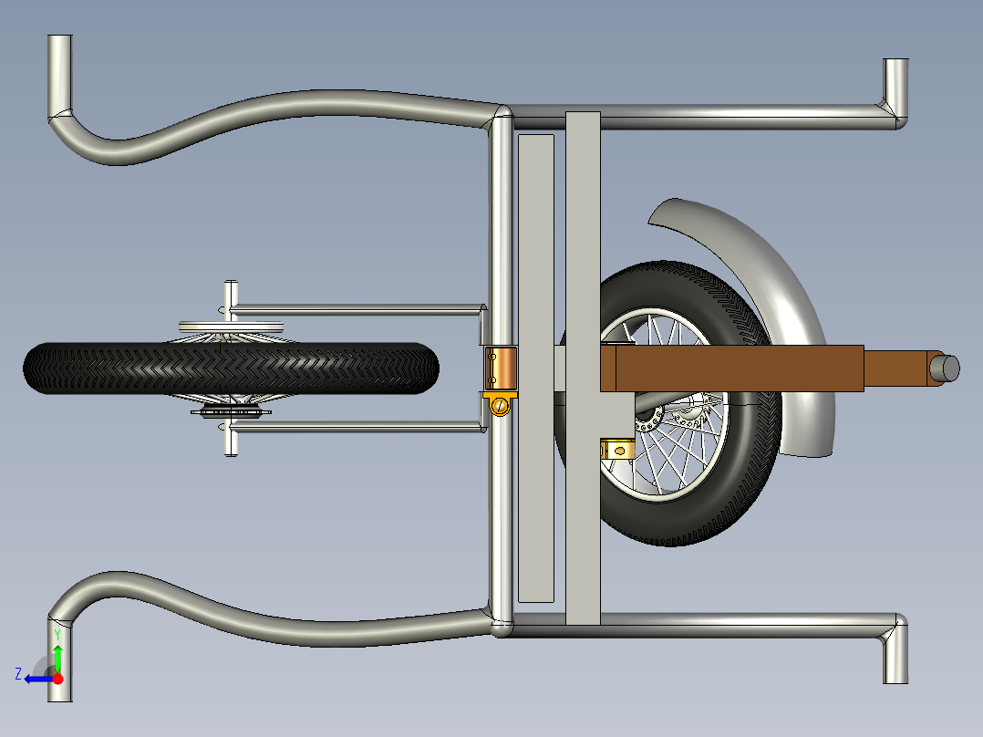 卧式两轮电动车右视图