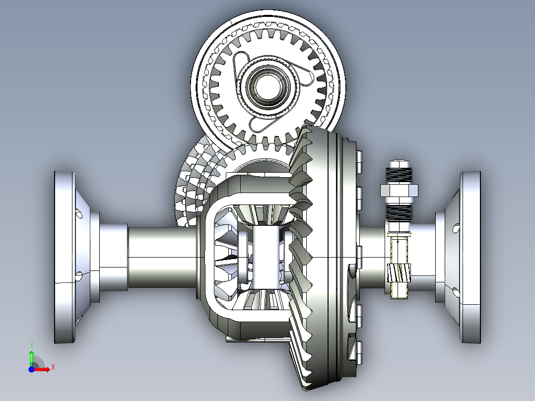 奥迪Quattro 016差速器变速箱3D图纸 INVENTOR设计 附IGS前视图