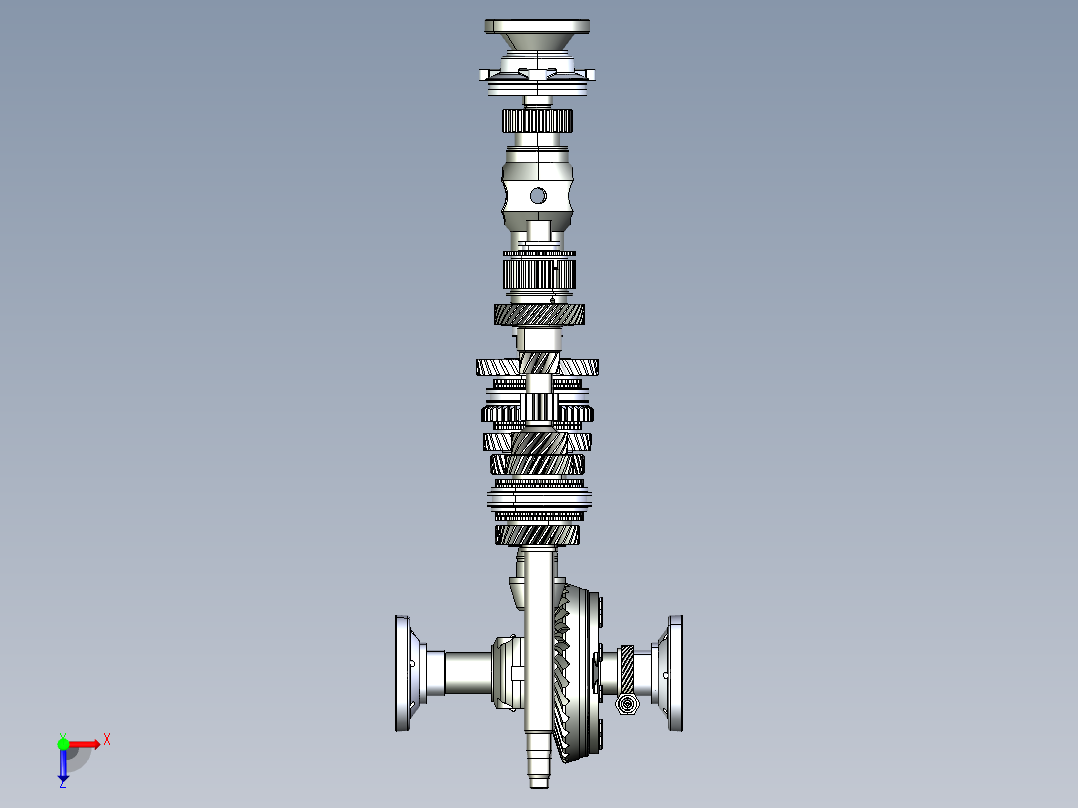 奥迪Quattro 016差速器变速箱3D图纸 INVENTOR设计 附IGS俯视图