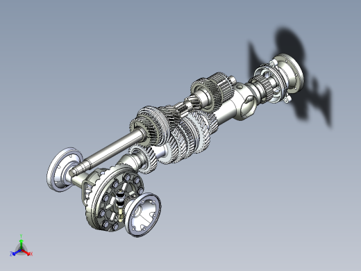 奥迪Quattro 016差速器变速箱3D图纸 INVENTOR设计 附IGS正等轴测缩略图
