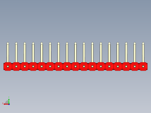 彩色公排针 100mil 2.54mm 系列-DS1022_red_17p_100mil_TypeU_rev1.0后视缩略图
