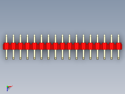 彩色公排针 100mil 2.54mm 系列-DS1022_red_17p_100mil_TypeU_rev1.0俯视缩略图
