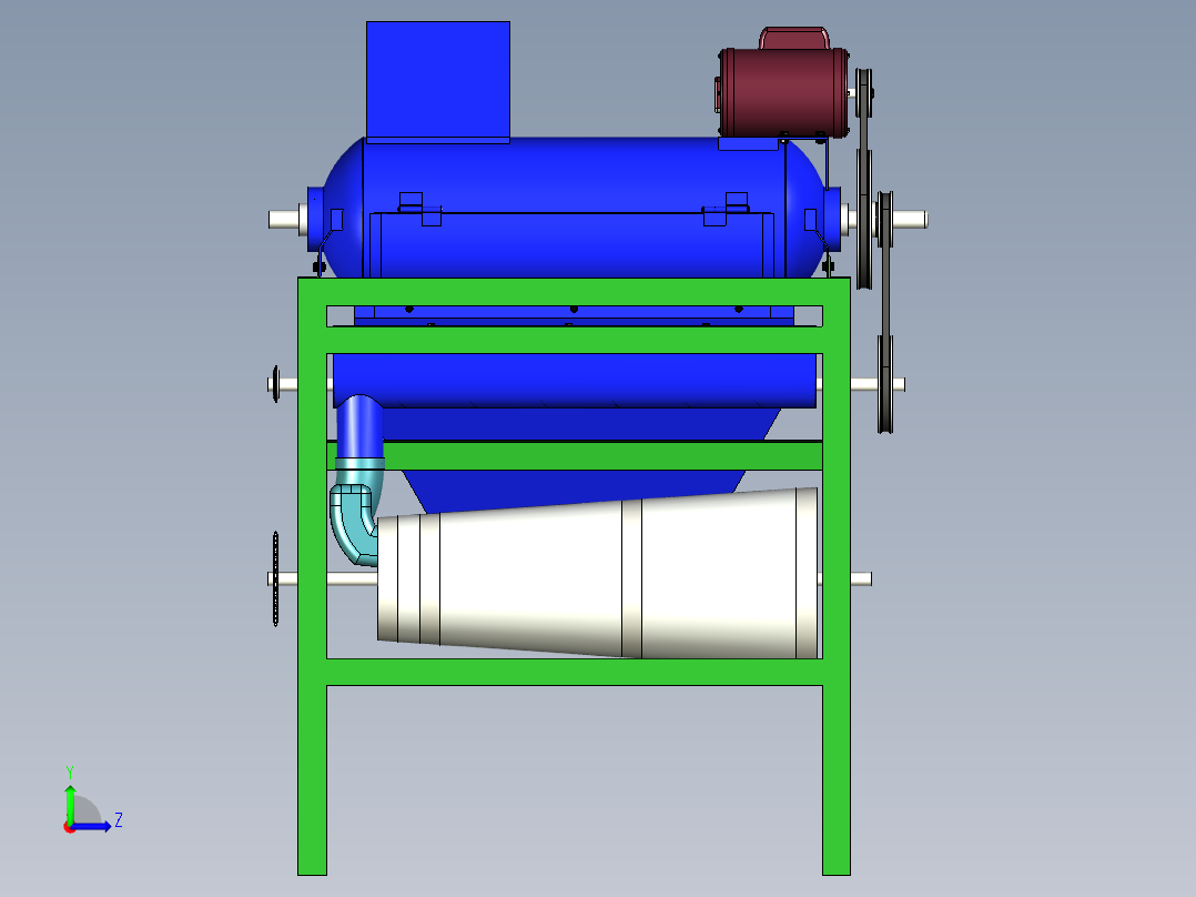 玉米粒筛选机左视图
