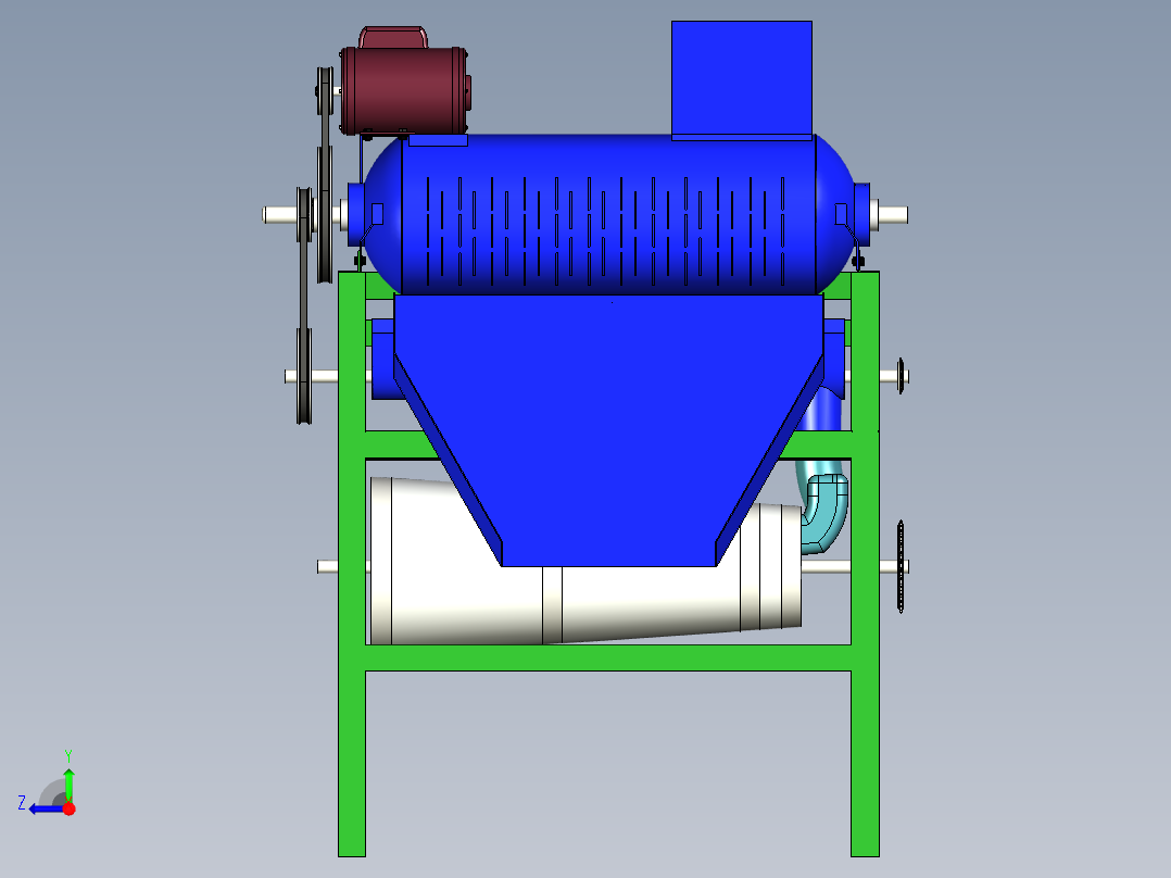 玉米粒筛选机右视图