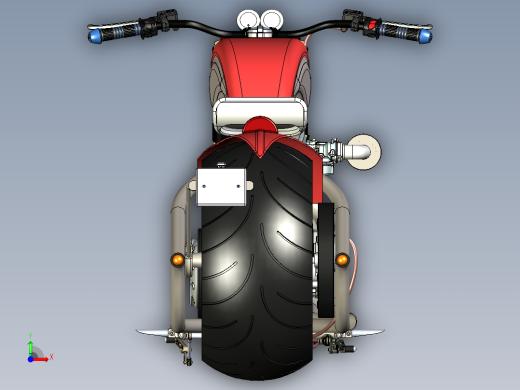 摩托车harley-davidson-1200-evo-fatster-SolidWorks设计-stp-x_t格式前视缩略图