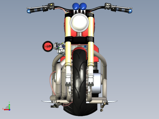 摩托车harley-davidson-1200-evo-fatster-SolidWorks设计-stp-x_t格式后视缩略图