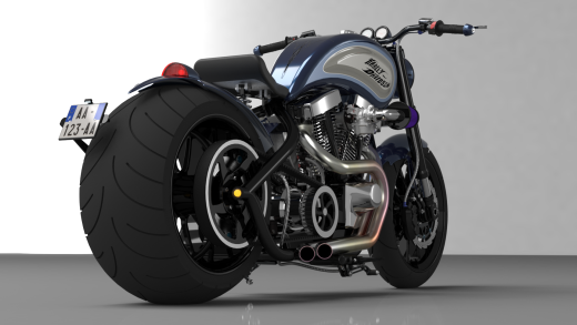 摩托车harley-davidson-1200-evo-fatster-SolidWorks设计-stp-x_t格式缩略图