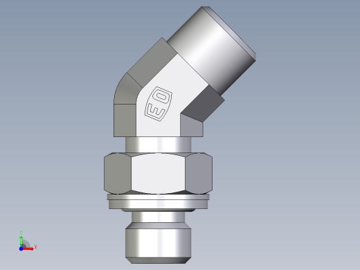 卡套式工业通用硬管接头EO_Adjustable_locknut_45_deg_elbow_VEE08LMOMDCF前视缩略图