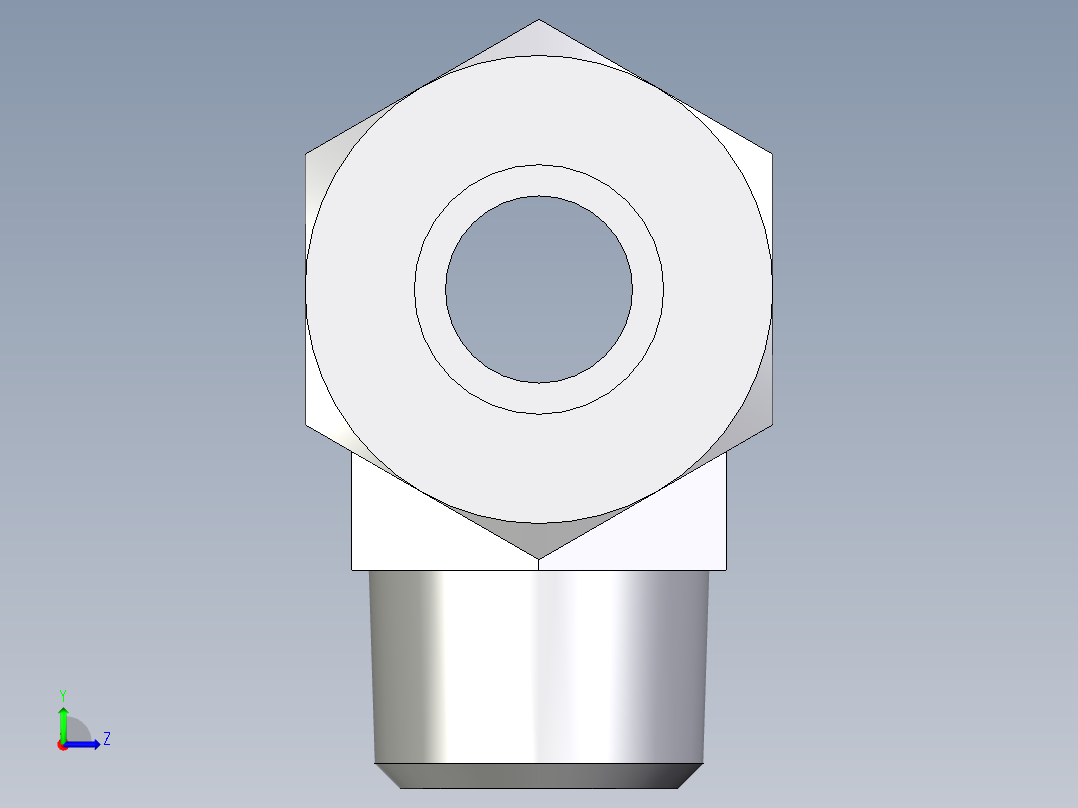 卡套式工业通用硬管接头EO_Male_stud_run_tee_TE16SRCF左视图