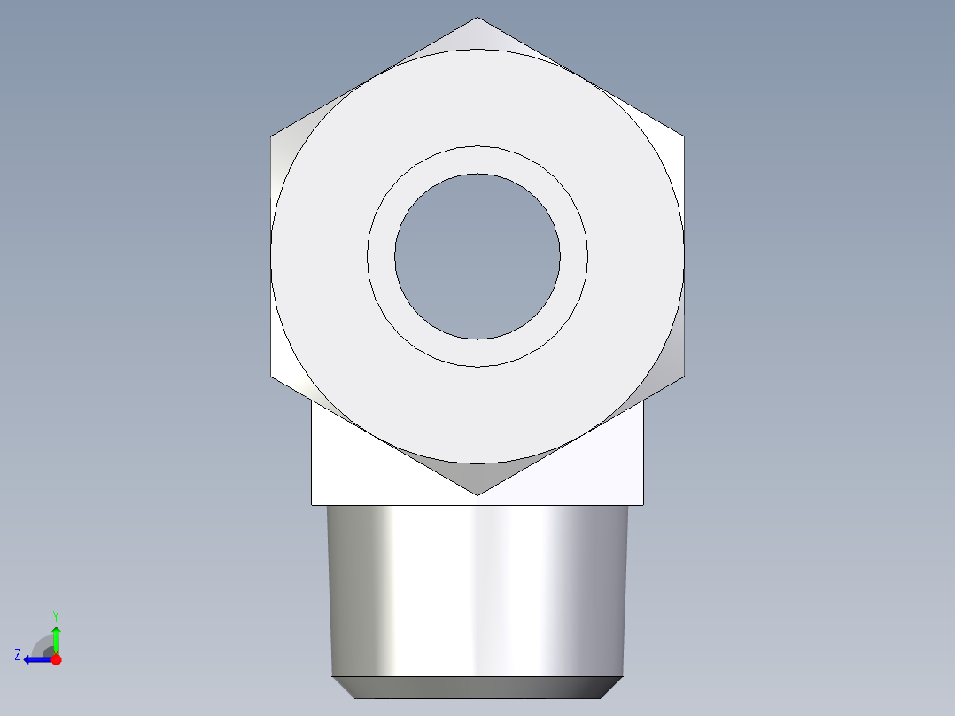 卡套式工业通用硬管接头EO_Male_stud_run_tee_TE16SRCF右视图
