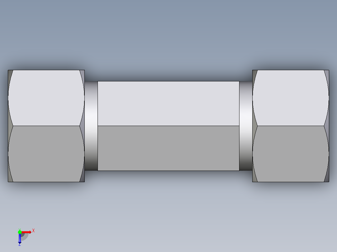 卡套式工业通用硬管接头EO_Male_stud_run_tee_TE16SRCF俯视图