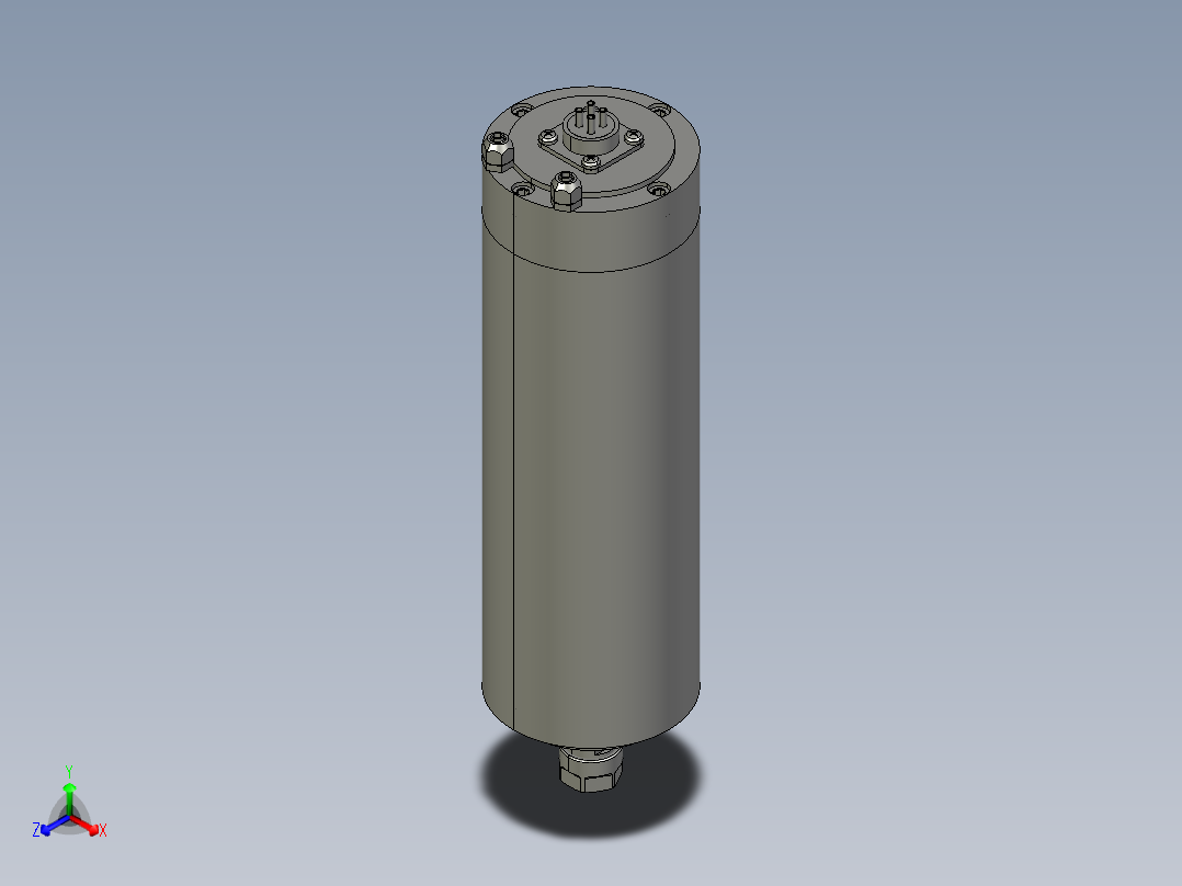 水冷主轴电机 8001200 W 直径 65mm 夹头 ER11正等轴测图