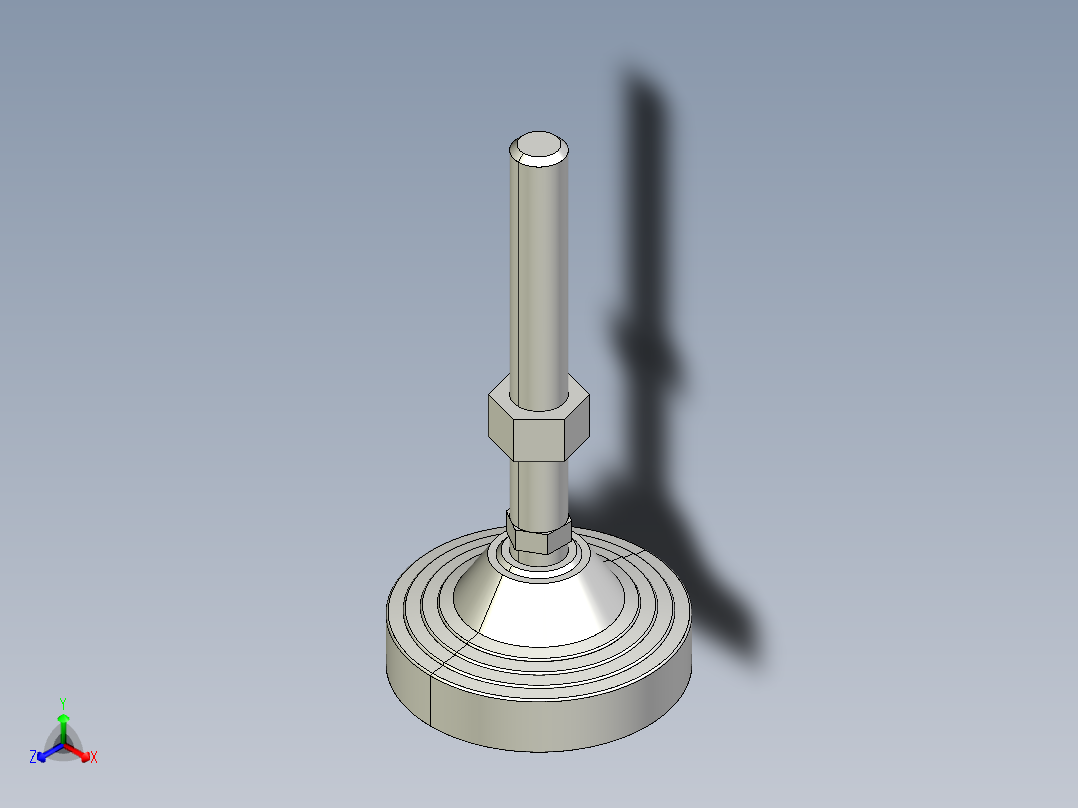 水平調整腳座LVA125B-3D多系列多零件图纸模型主视图