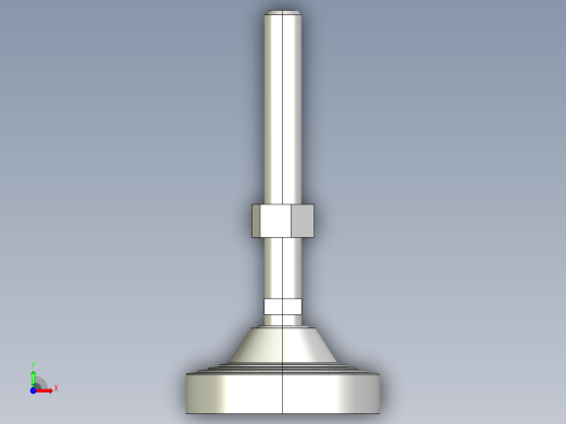 水平調整腳座LVA125B-3D多系列多零件图纸模型前视缩略图