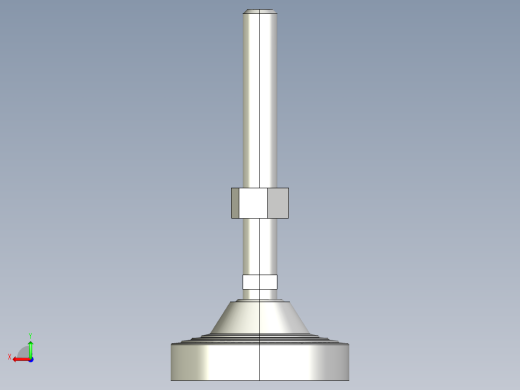 水平調整腳座LVA125B-3D多系列多零件图纸模型后视缩略图