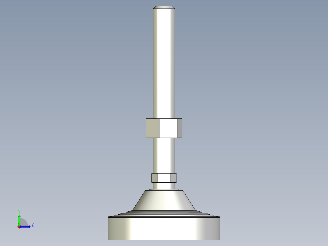 水平調整腳座LVA125B-3D多系列多零件图纸模型左视图