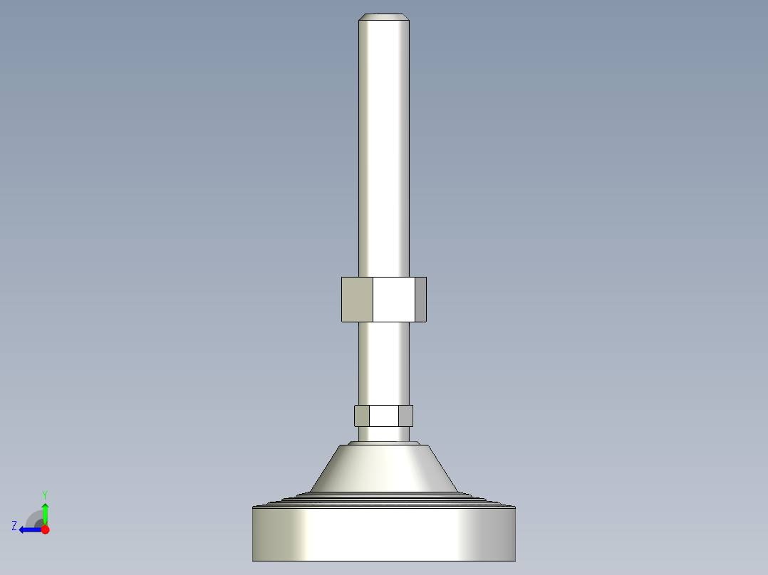 水平調整腳座LVA125B-3D多系列多零件图纸模型右视图
