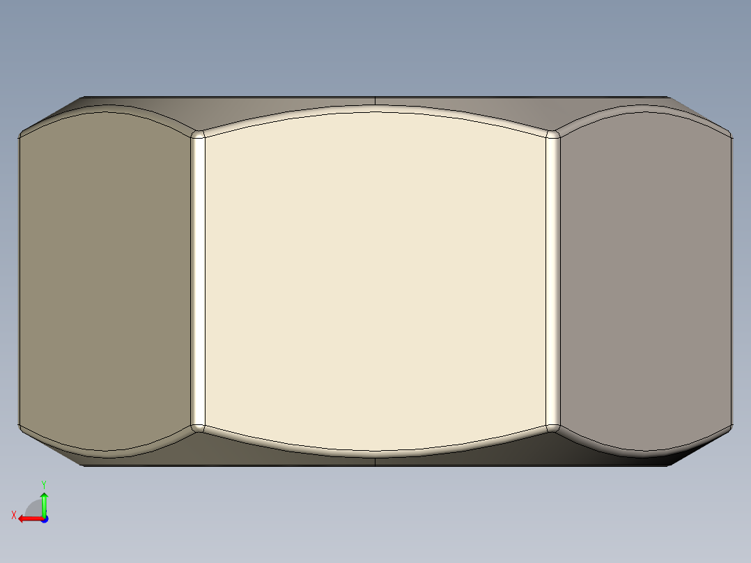 紧固件-STEP Raw Steel Nut 0.5000后视图