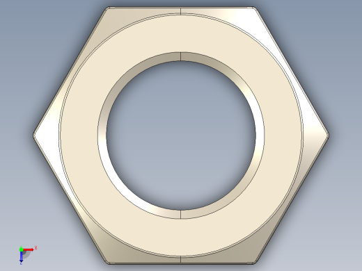 紧固件-STEP Raw Steel Nut 0.5000俯视缩略图