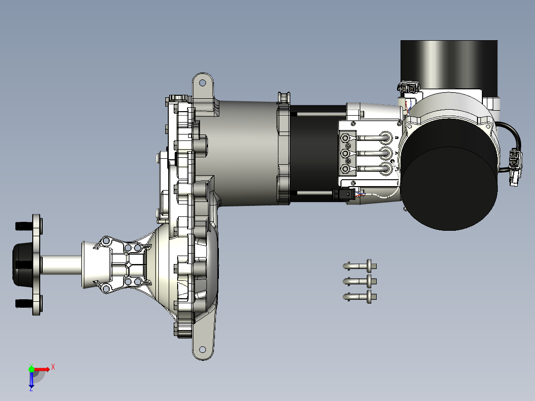 48 伏液压齿轮零转向驱动俯视图