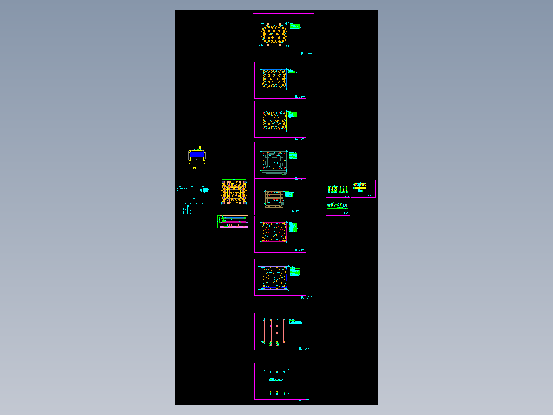 电脑外壳预成形冲孔模具CAD设计图纸