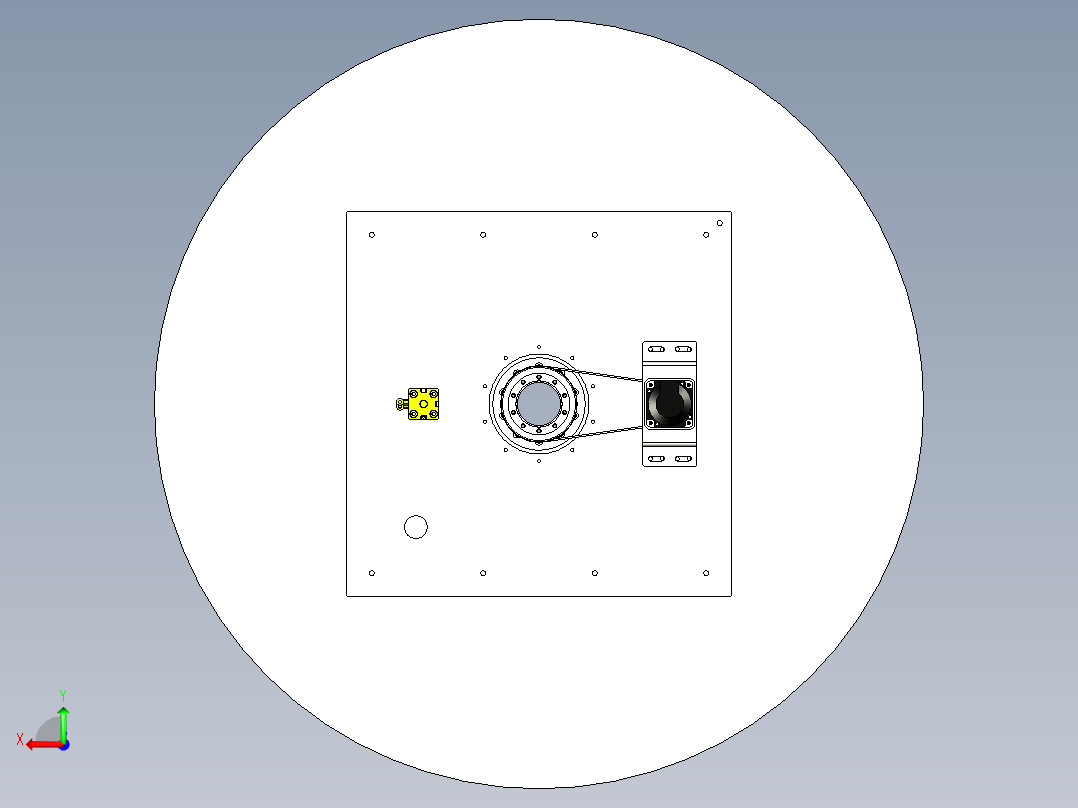 伺服转台三维设计后视图