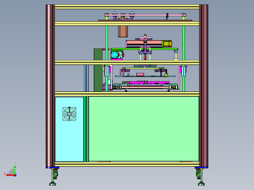 自动送板机的升降机后视图