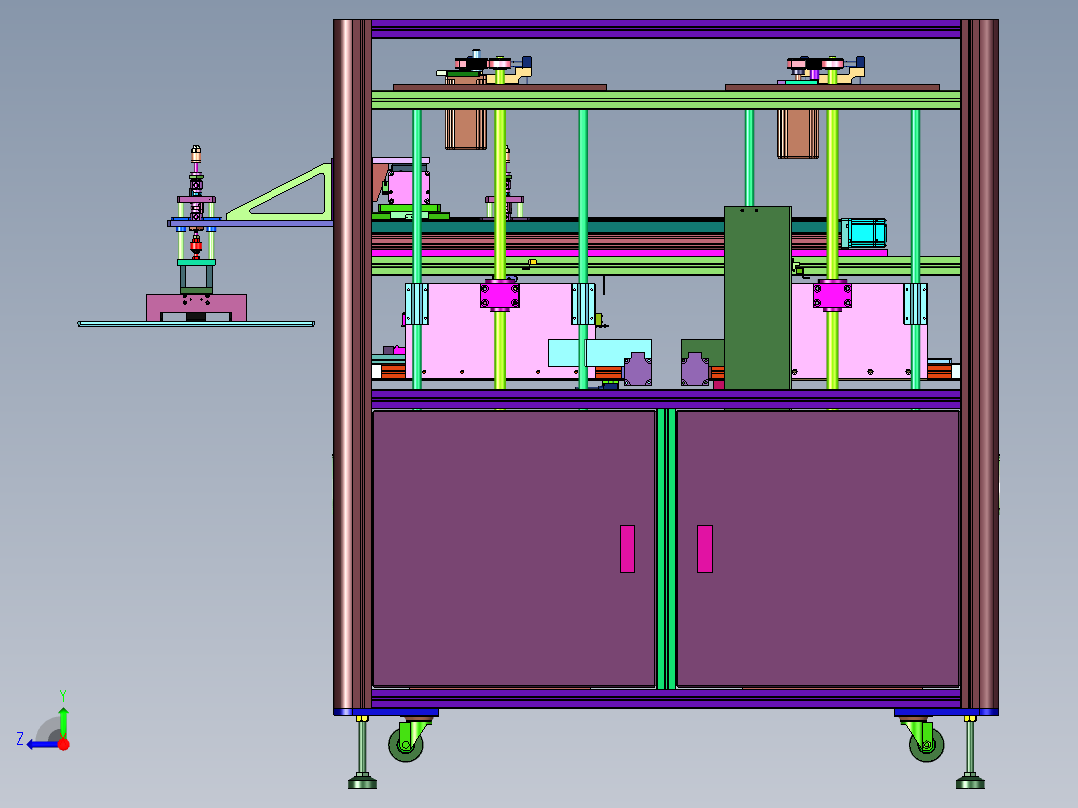 自动送板机的升降机右视图