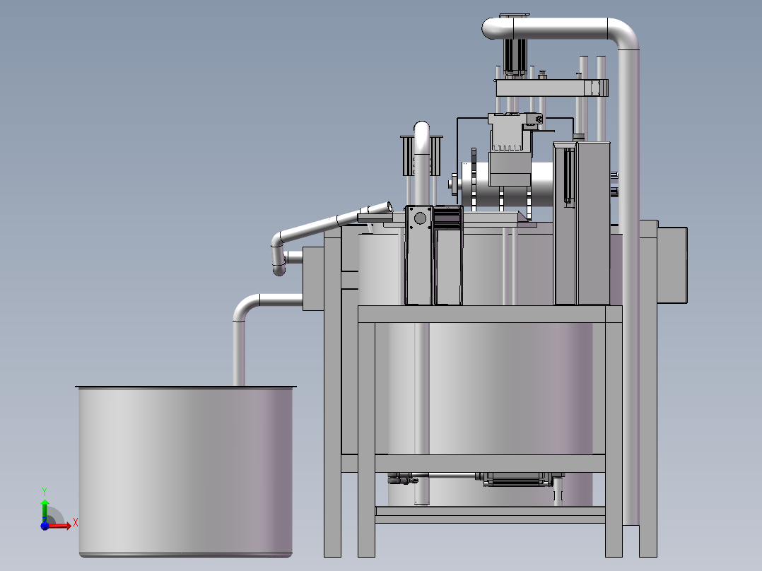 全自动煎饼机三维SolidWorks图+CAD图前视图