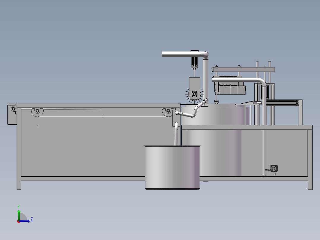 全自动煎饼机三维SolidWorks图+CAD图左视图