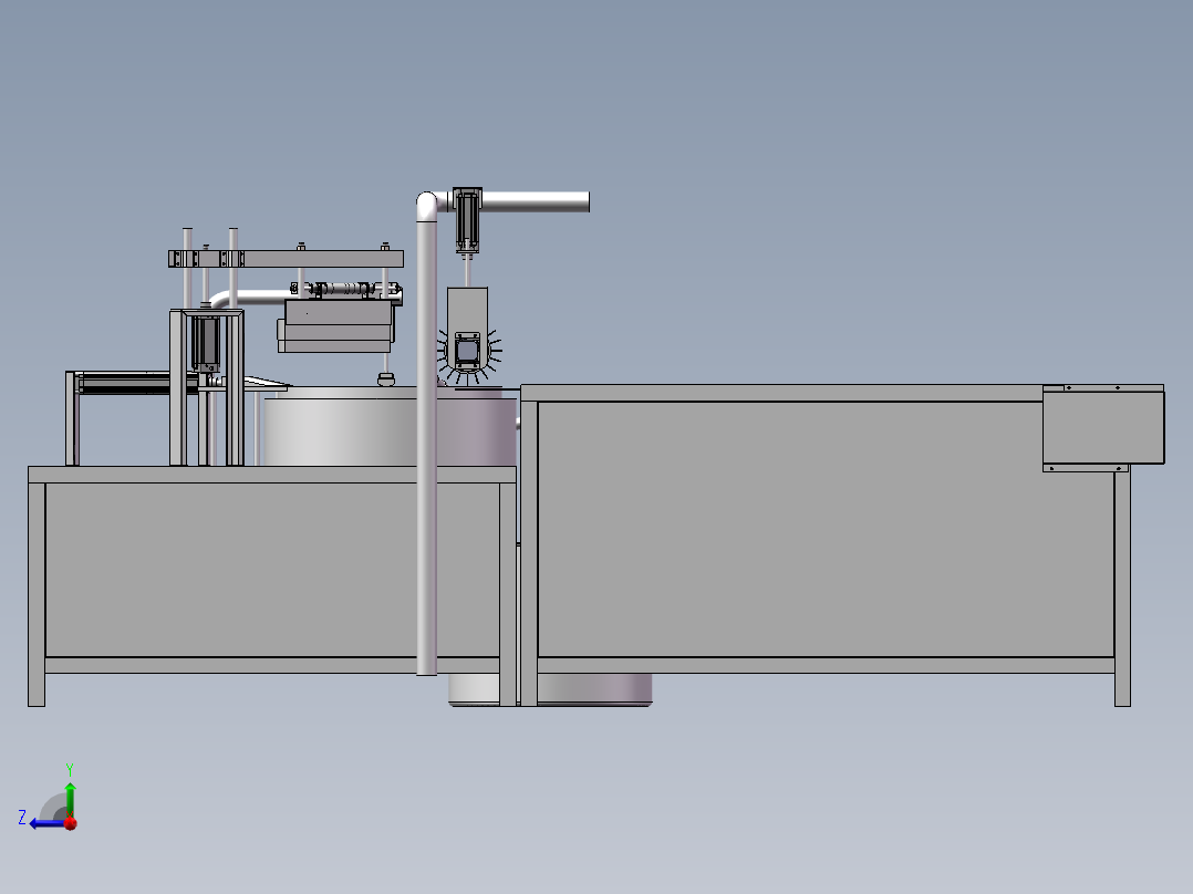 全自动煎饼机三维SolidWorks图+CAD图右视图