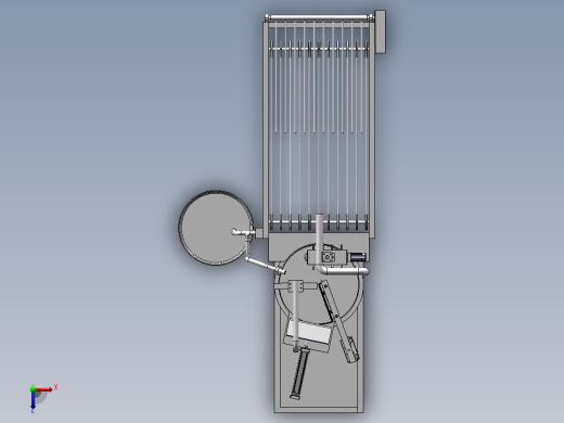 全自动煎饼机三维SolidWorks图+CAD图俯视缩略图