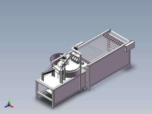 全自动煎饼机三维SolidWorks图+CAD图正等轴测缩略图